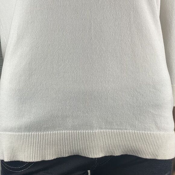 Chaps Sweater Glittery Trim Ruffled - Picture 8 of 12